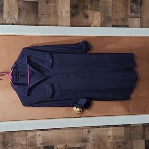 Juniors Dark Blue Button Dress
